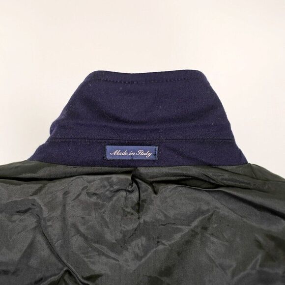 Polo Ralph Lauren Flannel Virgin Wool Italy Blue 3 Button Blazer Large 40L Uncon - Picture 12 of 13